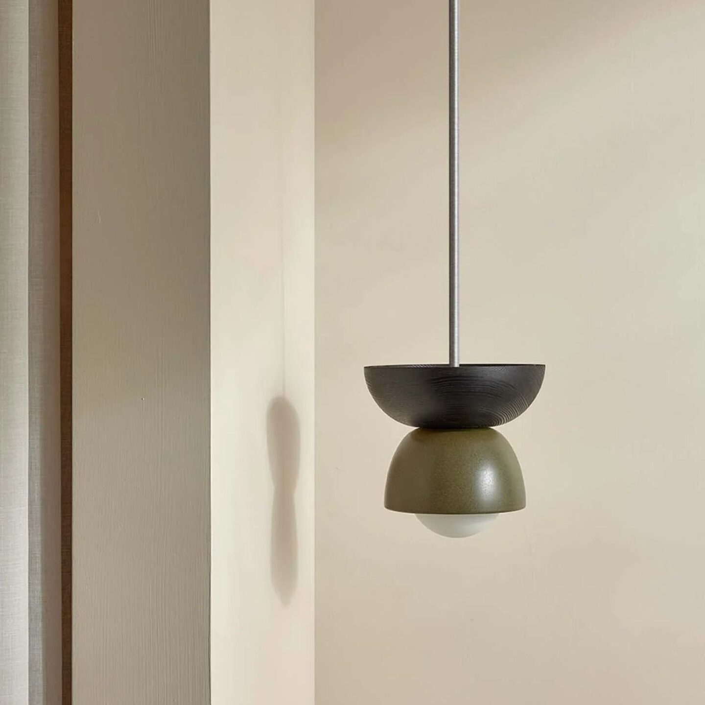Terra 00 Pendant Light - Solid Rod Olive, Blackened Ash, Brushed Nickel